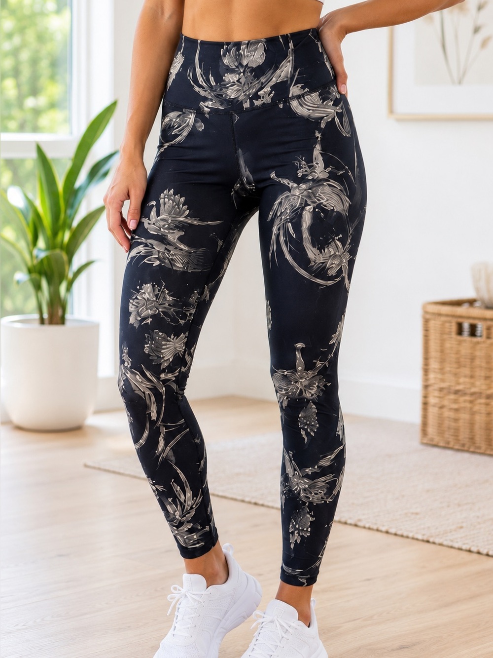 Noli Active Floral Leggings NWOT High Rise Performance Athletic Yoga Pants